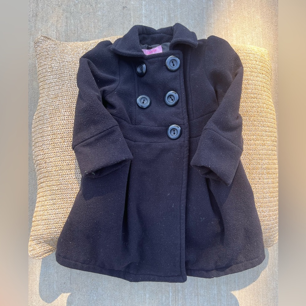 Copper Key 2/3 Black washable fleece Pea Coat